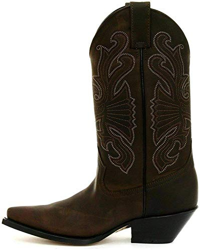 Grinders Amoladoras de Cuero de Búfalo Marrón Para Hombres en Botas de Vaquero Occidentales 56
