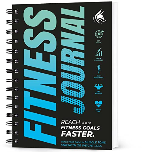 Clever Fox Fitness & Workout Journal/Planner Daily Exercise Log Book to Track Your Lifts, Cardio, Body Weight Tracker – Spiral–Bound, Laminated Cover, Thick Pages, A5 (Ocean Blue)
