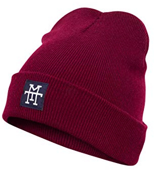 Rough Beanie - Beanie Mütze, Strickmütze mit Echt-Leder/Stick Veredelung, Viele Farben zur Auswahl (Manufaktur13/M13)