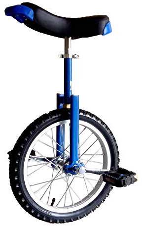 Einrad,Radtrainer Einstellbare Balance Radfahren ÜBung WettbewerbsfäHige Einzelradakrobatik Fahrradkonturierter Ergonomischer Sattel / 20 Zoll/Blau