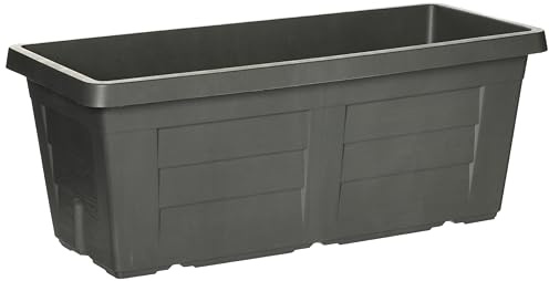 Bama Fioriera Vaso Rettangolare Effetto Legno Antracite 100x44x40h