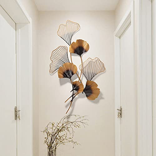Wanddeko Metall Kreative Handgemachte Blätter,Moderne Abstrakte Metallwandkunst Wandbild Metallbild,Wandbehänge Skulpturen Für Wohnzimmer Schlafzimmer Kunstwerk,Vertikale Oder Horizontale Ausrichtung