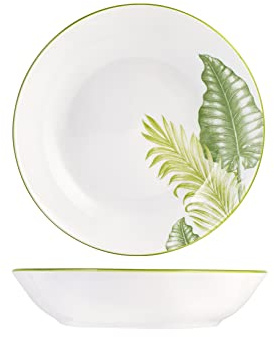 H&H Kamari Set 6 Piatti Fondi, Porcellana, 20cm