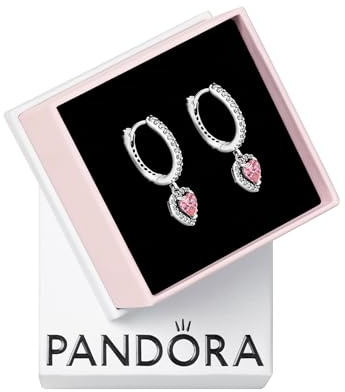 Pandora Funkelndes Strahlenkranz-Herz Ohrringe 291445C01 Pendientes