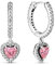PANDORA Timeless Funkelndes Strahlenkranz-Herz Ohrringe aus Sterling-Silber, Kompatibel mit PANDORA Timeless Armbänder
