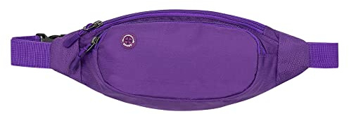 Long Keeper Bauchtasche Taille Bauchtasche für Damen Herren Wasserdicht Verstellbare Gürteltasche Hüfttasche Kleine Mode Bauchtasche für Hund Walking Laufen Reisen Sport, B-lila, S