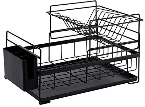Abtropfgestelle, Abtropfgestelle für Theken, schwarz, Abtropfgestell mit Abtropfbrett, Abtropfgestelle für Küchentheken, Abtropfgestelle aus Metall