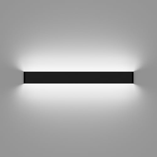 Klighten 30W LED Wandleuchte Innen Kaltweiß 6000K, Schwarz | Moderne Wandlampe aus Aluminium + Acryl, 83CM Wandbeleuchtung für Schlafzimmer, Wohnzimmer, Flur, Treppen