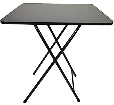 Luojuny 60 x 60 x 70 cm TV-Tische zum Essen, zusammenklappbar, quadratisch, 2 bis 4 Personen, massive MDF-Platte, Outdoor-Klapptisch, Küchentisch, platzsparend, robust, 1,2 m, Schwarz