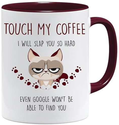 Kattmugg | Touch My Coffee | Presenter till mamma | födelsedagspresenter för kvinnor | kaffemugg | oförskämda sarkastiska muggar | kattmuggar för kvinnor män | gåvor för djurälskare | julklapp