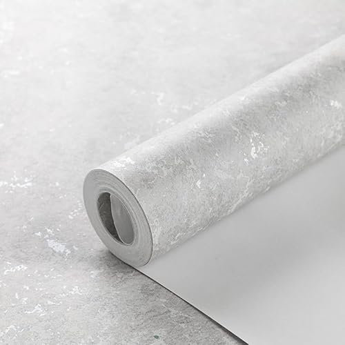 Trafagala 53cm x 950cm Light Grey Modern Concrete Effect Wallpaper Industrial Wall Paper for Bedroom Living Room Shabby Chic Ceiling Paper Removable Non-Woven Wallpaper