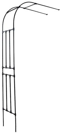 BEEGMA Rosenbogen Halb Rankgitter Pergola Metall Breite 60-300cm Hoch 240cm Schwarz Halber Gartenbogen für Verschiedene Kletterpflanzen (Size : W120xH240cm/W3.9xH7.9ft)
