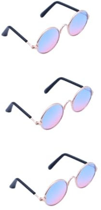 Supvox 3 Stücke Haustier Brille Katze Metall Rahmen Komfortable Frühling Beine Fotografie Requisiten