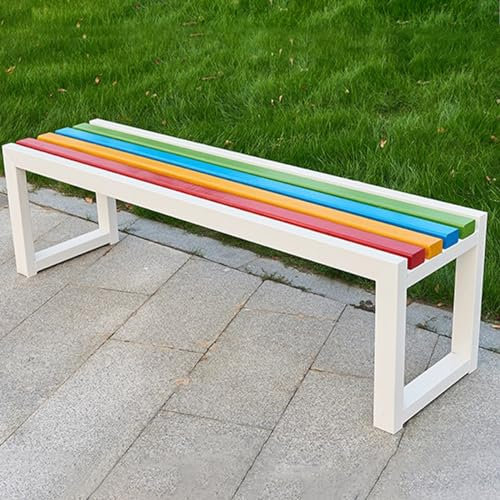 Gartenbank metall ,parkbank ,gartenbank alu ,gartenbank ,metallbank ,Außenbank,Metallbank,120*40*45CM,für Garten, Terrasse, Außenbereich,Weiße,Ohne Rückenlehne,für 2-4 Personen，Stahl ( Color : White ,