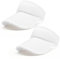 FUIPVGI 2 Stücke Sonnenblenden für Damen und Mädchen Sonnenschutz Kopf Visor Cap, Schweißband Einstellbare Hut, Schirmmütze Baseballmütze Damen Herren für Tennis Golf Radfahren Jogging (Weiß)