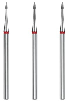 STALEKS PRO set med 3 diamantbitar för nagelband mini flamform (fin korn)