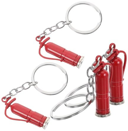 NAMOARLY 4stücke Feuerlöscher-schlüsselanhänger Aus Feuerwehrmann-schlüsselring Dekorativer Taschenanhänger Gepäckanhänger Hängendes Für Schlüssel Oder Rucksack