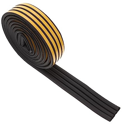 BUBTPKPJH Door Draft Excluder,Under Door Draft Stopper Bottom of Door Tape Shower Door Seal Strip Twin Under Door Sweeps Self-Adhesive Propylene Rubber(Black)
