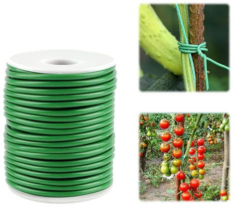 PRZRAO Filo per Piante, 20M x 3,5mm Filo Giardino per Piante Rampicanti, Fascette Giardinaggio, Filo Lacci per Piante, Filo da Giardino Spesso Rivestito in Plastica per Fiori, Verduree Giardinaggio