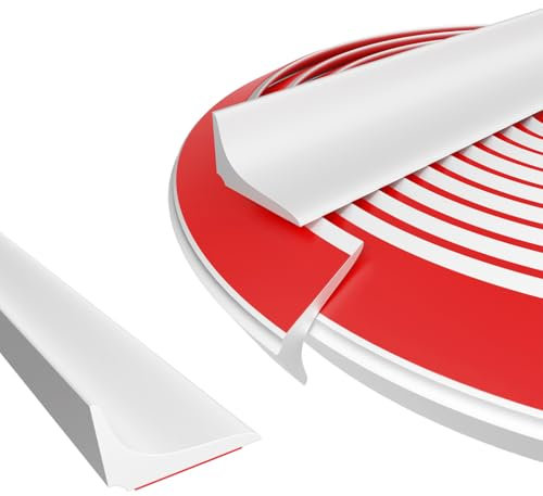 FFPMYF Joint d'étanchéité autocollant en silicone pour plan de travail de cuisine, douche (blanc, 1,5 x 2,5 x 220 cm)