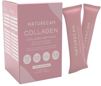 Naturecan Collagène en Poudre, Peptides de Collagène avec Tendofortigel, 20 Portions, Sans Saveur