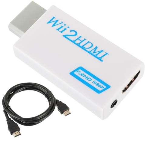 EPLZON Wii to HDMI Adapter, Wii to HDMI Converter, 1080P Video Output Audio Connector with Audio Output 3.5mm and Cable for Wii Monitor Projector TV (White)