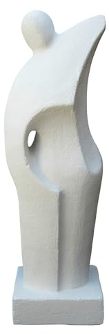 STONE art & more Große abstrakte Statue Tänzer, 145 cm, Steinfigur, in Weiß, Garten-Deko-Figur, frostfest