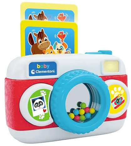 Clementoni Baby Baby Camera, Macchina Fotografica Elettronica per Bambini 9-36 Mesi, con Suoni e Luci, Gioco Educativo Prima Infanzia, Stimola la Manualità, Lingua Italiana, 17540