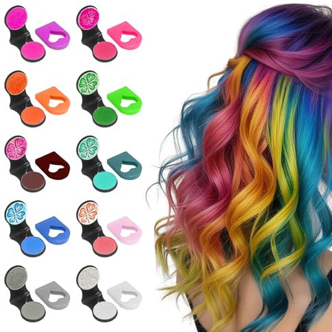10 Pezzi Set di gessetti,Gessetti Colorati per Capelli,Temporanei Capelli Tinta Per Capelli Colori,Lavabile Lacca Colorata per Capelli,per Capelli di Carnevale Colore per Capelli per Feste