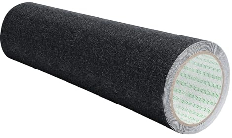 Strisce antiscivolo, nastro adesivo antiscivolo, per gradini antiscivolo in interni ed esterni, nero, 400MMX5M 1