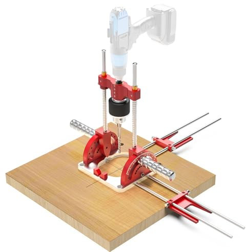 HAUTFENM Multi Angle Drill Guide Portable Drill Guide Precision Drill Guide or 1.5-13mm Power Drills, 0° to 60° Angle Drill Guide or Hand Drill with Drill Chuck & Key