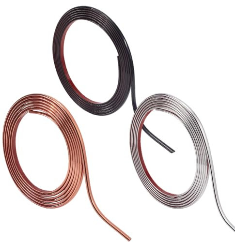 CRASPIRE Moldura Pared Flexible 29.5 pie 3 Rollos 3 Colores Autoadhesiva Borde Papel Tapiz Tiras Flexibles PVC Protector contra Salpicaduras Borde Azulejos Bricolaje Techo Muebles Armario Decoración