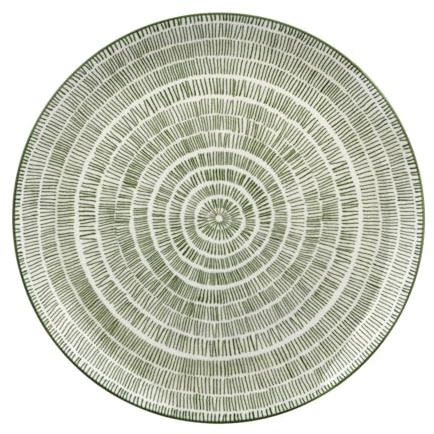 Lot de 4 assiettes plates Hanami 26,5 cm, décoration verte B