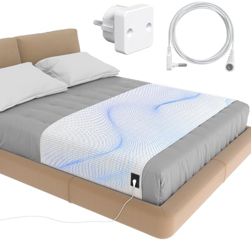 Mowend Grounding Mat, Erdungsmatte Erdungslaken fürs Bett | 95% Bio-Baumwolle + 5% Reine Silberfaser, ideal für Schlaf, Energie, Schmerzlinderung, Entzündungen – 4,5 m Erdungsleitung