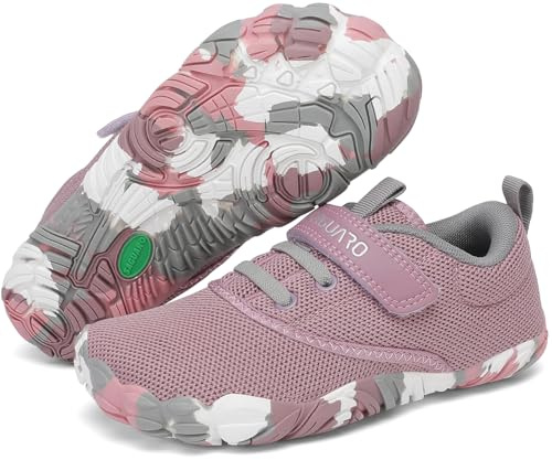 SAGUARO Barefoot Niños Zapatillas de Trail Running Niña Niño Minimalistas Zapatos de Deporte Blanditos Cómodos Calzado Descalzos para Exterior Interior, Malva Morado, 26 EU