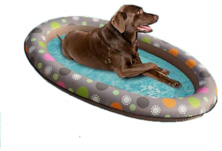 Vitsrisea Piscina para perros Amamock – Flotador para mascotas inflables, malla suave | Asiento flotante portátil para relajación de cachorros, diversión en el agua de verano, viajes