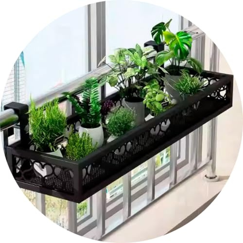 stand di fiori Scaffale Per Fiori E Piante Scaffale In Ferro Battuto Per Piante Da Appendere Alla Ringhiera Del Balcone Scaffale Per Fiori E Piante Da Appendere Alla Ringhiera Del Balcone(80*30*12cm)