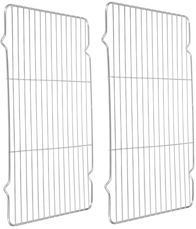 sourcing map 2 estantes rectangulares de acero inoxidable de 15.4 x 11 pulgadas, rejilla de alambre grueso para galletas, parrilla de alambre cruzado para cocinar, asar, asar, secar, horno, plateado