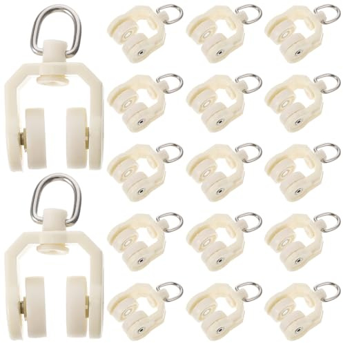Toyvian Lot de 30 roulettes Silencieuses en Plastique et Métal pour Rail de Rideau Droit et Courbe Galets Polyvalents pour Glissière de Rideau DIY Pièces Détachées Adaptées aux Tringles
