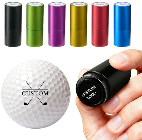 VEELU Golfball Stempel Personalisiert mit Namen, Initialen & Logo, Golfball Marker Personalisiert mit Tinte, Anti-Schmier Golfballstempel Golfzubehör, Golfgeschenke für Golfliebhaber