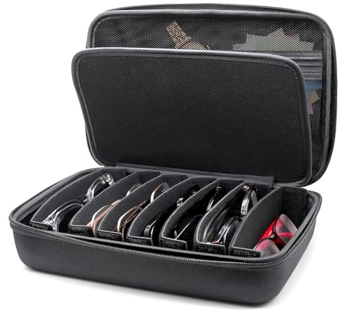 Brillenbox für Mehrere Brillen Sunglasses Organizer für Glapeame/für Wrimen | Groß Brillen Etui Brillenetui Brillenbox für Mehrere 8 Sonnenbrille Aufbewahrung, Uhren, Accessoires (Schwarz)