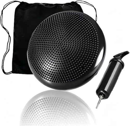 Balance Kissen Ballsitzkissen für Koordinations Rückentraining, Orthopädisches Sitzkissen, Luftkissen für Fitnesstraining inkl. Pumpe Workout Guide Bag, Balancekissen