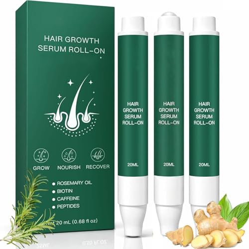 Roota Hair Growth Serum Roll-On, Roota Hair Growth Roller, Rosmarin Haarwachstumsserum Roll On Haarserum für Haarausfall Reduzieren, Rosmarin Haar-Roller-Serum für Männer & Frauen (3)