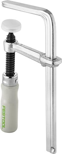 Festool Schraubzwinge FSZ 120 - Klemmzwinge für Führungsschiene | Spannweite 120 mm - Ganzstahlausführung - ergonomischer Holzgriff - 2 Stück