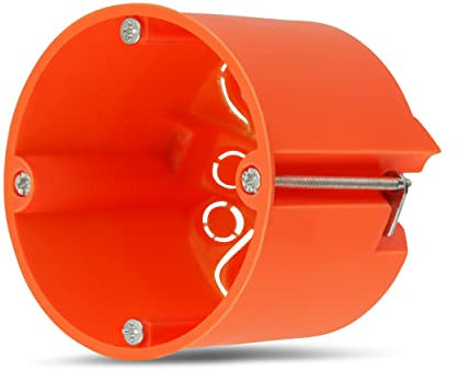 REV Lot de 10 boîtes pour corps creux - Diamètre : 68 mm - Profondeur : 60 mm - Vis - Orange