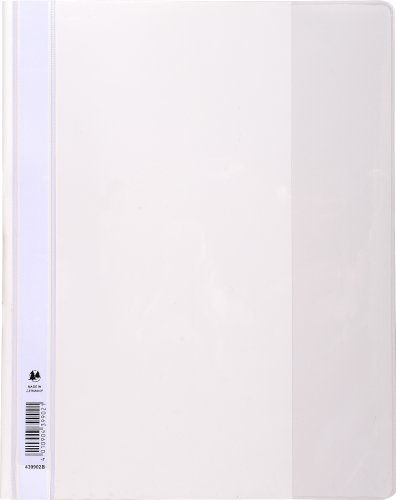 Exacompta 439902B 10er Pack Plastik-Schnellhefter mit Beschriftungsstreifen aus PVC mit schutzfolie für DIN A4+ grau kaufmännische Heftung Hefter ideal für Büro und Schule