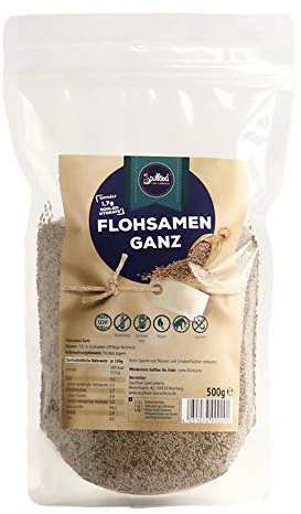 Soulfood Lowcarberia Flohsamen Ganz 99% Reinheit, 1er Pack (1 x 500 g)