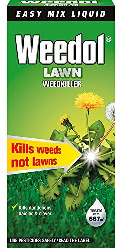 Weedol 2 x Lawn Weedkiller Easy Mix Liquid Concentrate 1L