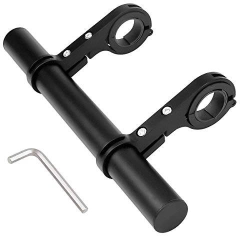 Extensión de manillar de bicicleta, YMWALK 20CM Extensor de manillar de bicicleta Soporte de aleación de aluminio para abrazadera Velocímetro Faro GPS Soporte para teléfono con llave hexagonal