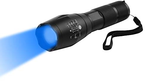 WESLITE Taschenlampe Blaues Licht, 470nm Blaue LED Taschenlampe Outdoor Taschenlampen Blaue Fokus Einstellbar 1 Modus für Nachtsicht, Angeln, Jagd(Batterie nicht im Lieferumfang enthalten)